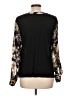 INC International Concepts 100% Polyester Floral Black 3/4 Sleeve Blouse Size L - photo 2