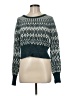 Intermix Chevron-herringbone Teal Pullover Sweater Size M - photo 1