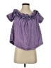 Free People Purple Short Sleeve Blouse Size XS - photo 1