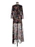 ECI 100% Polyester Floral Black Casual Dress Size S - photo 1