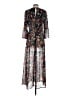 ECI 100% Polyester Floral Black Casual Dress Size S - photo 2