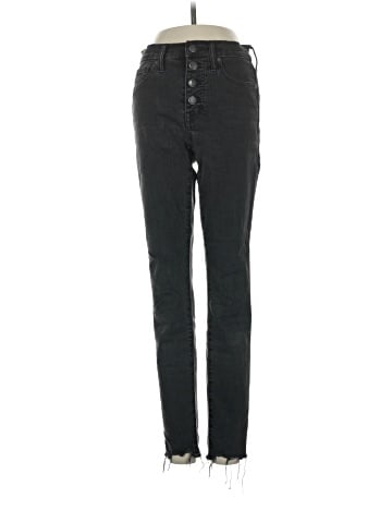 Madewell 9" Mid-Rise Skinny Jeans in Berkeley Black: Button-Through Edition (view 1)