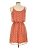 Francesca's 100% Polyester Print Orange Casual Dress Size L - photo 2