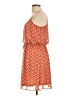 Francesca's 100% Polyester Print Orange Casual Dress Size L - photo 5
