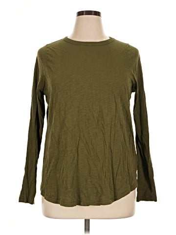 Madewell Plus Whisper Cotton Rib-Crewneck Long-Sleeve Tee in Mulford Stripe (view 1)