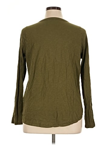 Madewell Plus Whisper Cotton Rib-Crewneck Long-Sleeve Tee in Mulford Stripe (view 2)