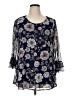 Papermoon Blue 3/4 Sleeve Blouse Size 1X - photo 1