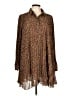MICHAEL Michael Kors 100% Polyester Animal Print Brown Casual Dress Size L - photo 1