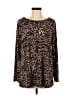 Susan Graver Black Brown Long Sleeve Blouse Size M - photo 1