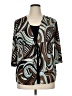 Brittany Black Teal Long Sleeve Blouse Size 1X - photo 1