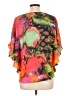 Peter Nygard 100% Polyester Orange 3/4 Sleeve Blouse Size L (estimated) - photo 2
