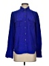 J.Crew 100% Silk Blue Long Sleeve Silk Top Size 0 - photo 1