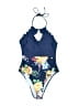 Unbranded Floral Blue One Piece Swimsuit Size M - photo 1