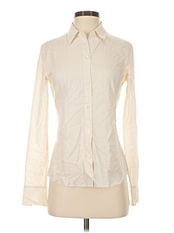 Theory Long Sleeve Silk Top (view 1)