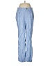 Lands' End 100% Linen Chevron-herringbone Blue Linen Pants Size 8 - photo 1