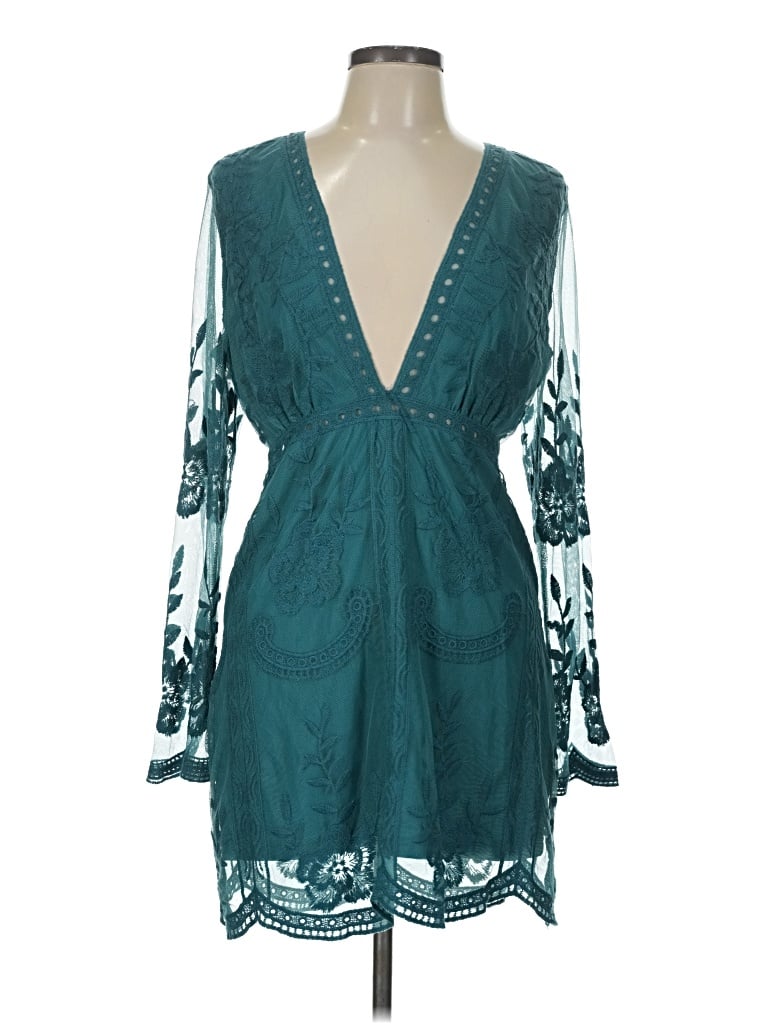 Pre-owned Honey Punch Cocktail Dress In Teal