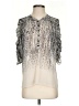 Gianetta 100% Polyester Silver 3/4 Sleeve Blouse Size S - photo 1