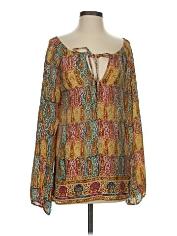 Tolani Long Sleeve Silk Top (view 1)