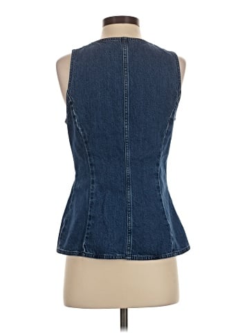 Madewell Denim Scoopneck Cutaway Vest in Dowe Wash (view 2)