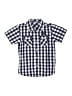 Review Kids 100% Baumwolle Checkered-gingham Blue Short Sleeve Button-Down Shirt Size 6 - photo 1