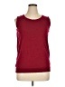 August Silk Solid Burgundy Sweater Vest Size 1X - photo 1