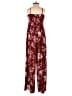 Xhilaration 100% Polyester Paisley Burgundy Red Jumpsuit Size M - photo 2