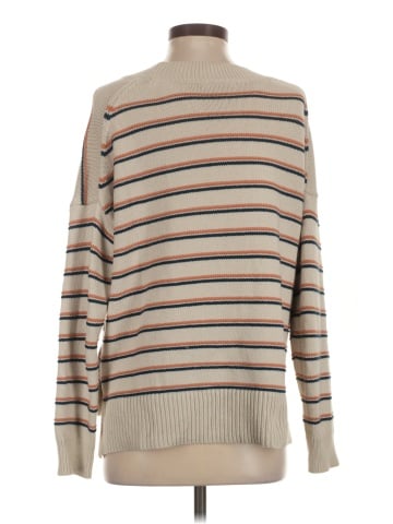 Madewell Brownstone Side-Button Sweater in Stripe (view 2)