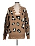 Entro 100% Acrylic Animal Print Brown Pullover Sweater Size L - photo 1