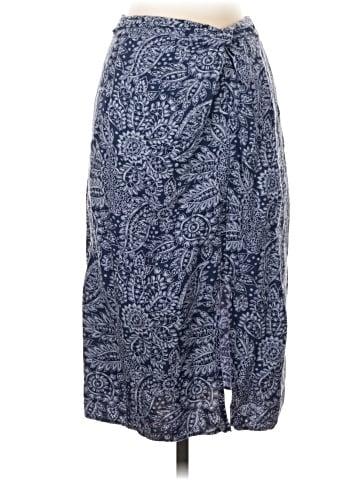 Madewell Linen-Blend Knotted Midi Skirt in Paisley Garden (view 1)
