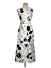 Calvin Klein Graphic White Gray Cocktail Dress Size 4 - photo 1