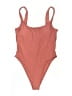 Vitamin A Solid Orange Brown One Piece Swimsuit Size L - photo 1