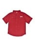 Columbia 100% Polyester Solid Red Short Sleeve Button-Down Shirt Size 8 - photo 1