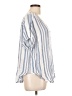 Caffé Marrakesh 100% Rayon Stripes Blue Short Sleeve Blouse Size L - photo 4