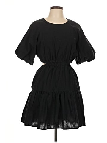 Madewell Seersucker Puff-Sleeve Cutout Mini Dress (view 1)