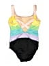 Longitude Tie-dye Black One Piece Swimsuit Size 10 - photo 2