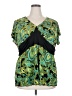 Volume One Green Short Sleeve Blouse Size 2X (estimated) - photo 1