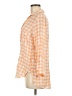 Bella Dahl 100% Rayon Checkered-gingham Orange 3/4 Sleeve Button-Down Shirt Size M - photo 5