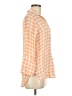 Bella Dahl 100% Rayon Checkered-gingham Orange 3/4 Sleeve Button-Down Shirt Size M - photo 4