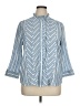 Sundance Chevron-herringbone Blue 3/4 Sleeve Button-Down Shirt Size XL - photo 1