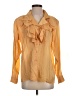 Assorted Brands 100% Silk Gold Long Sleeve Silk Top Size S - photo 1