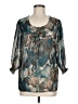 Valerie Stevens 100% Polyester Teal 3/4 Sleeve Blouse Size M - photo 1