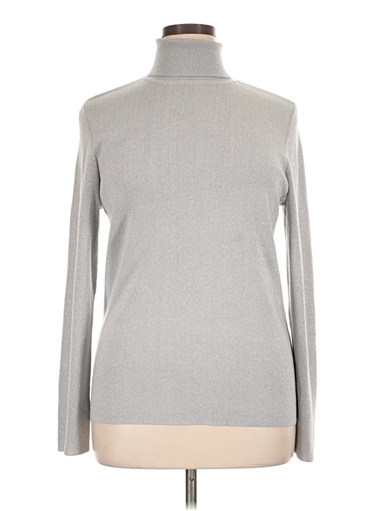 Pre-owned Chico's Turtleneck Sweater In Silver