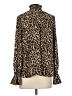 H&M Animal Print Brown Long Sleeve Blouse Size S - photo 2