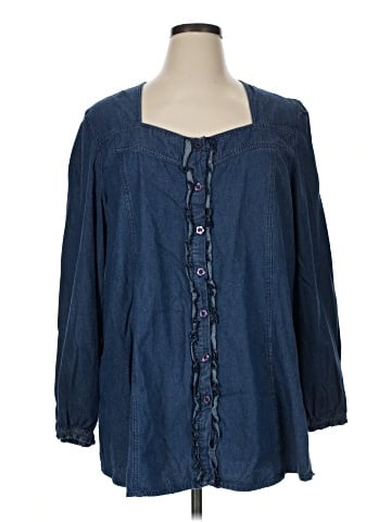Denim 24/7 3/4 Sleeve Blouse (view 1)