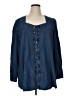 Denim 24/7 Blue 3/4 Sleeve Blouse Size XL (estimated) - photo 1