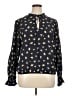 CeCe Blue Long Sleeve Blouse Size XL - photo 1