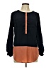 Esley 100% Polyester Color Block Black Long Sleeve Blouse Size L - photo 1