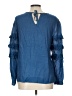 J.Crew 100% Cotton Blue Long Sleeve Blouse Size 12 - photo 2