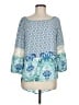 Cato 100% Polyester Blue 3/4 Sleeve Blouse Size M - photo 1
