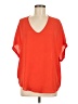 Alya 100% Polyester Orange Short Sleeve Blouse Size M - photo 1